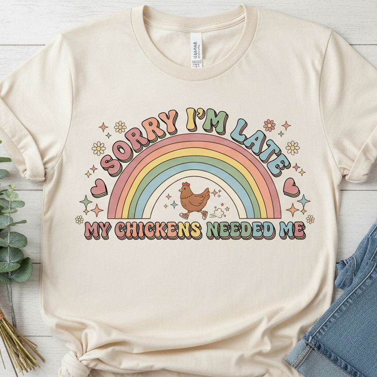 Sorry I'm Late, My Chickens Needed Me | Retro Comfort Colors Tee