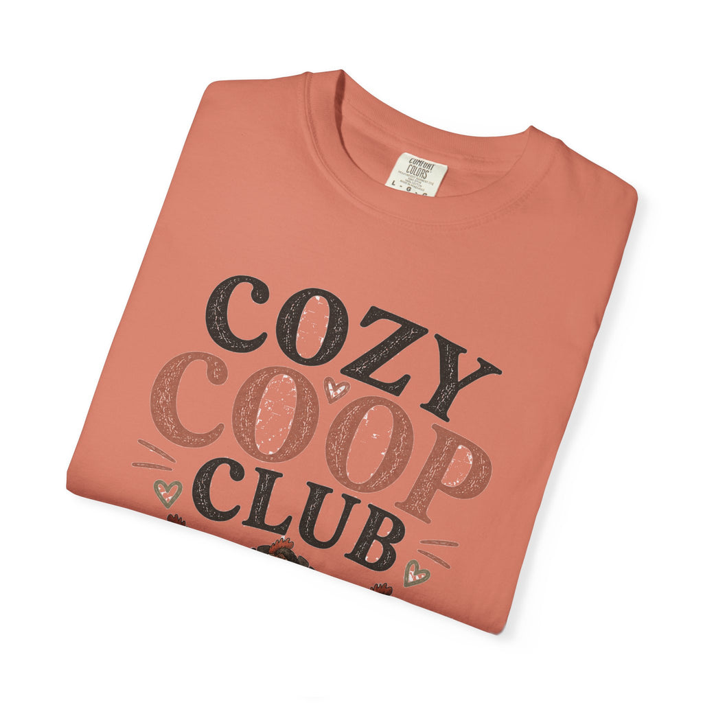 Cozy Coop Club graphic t-shirt for backyard chicken keepers