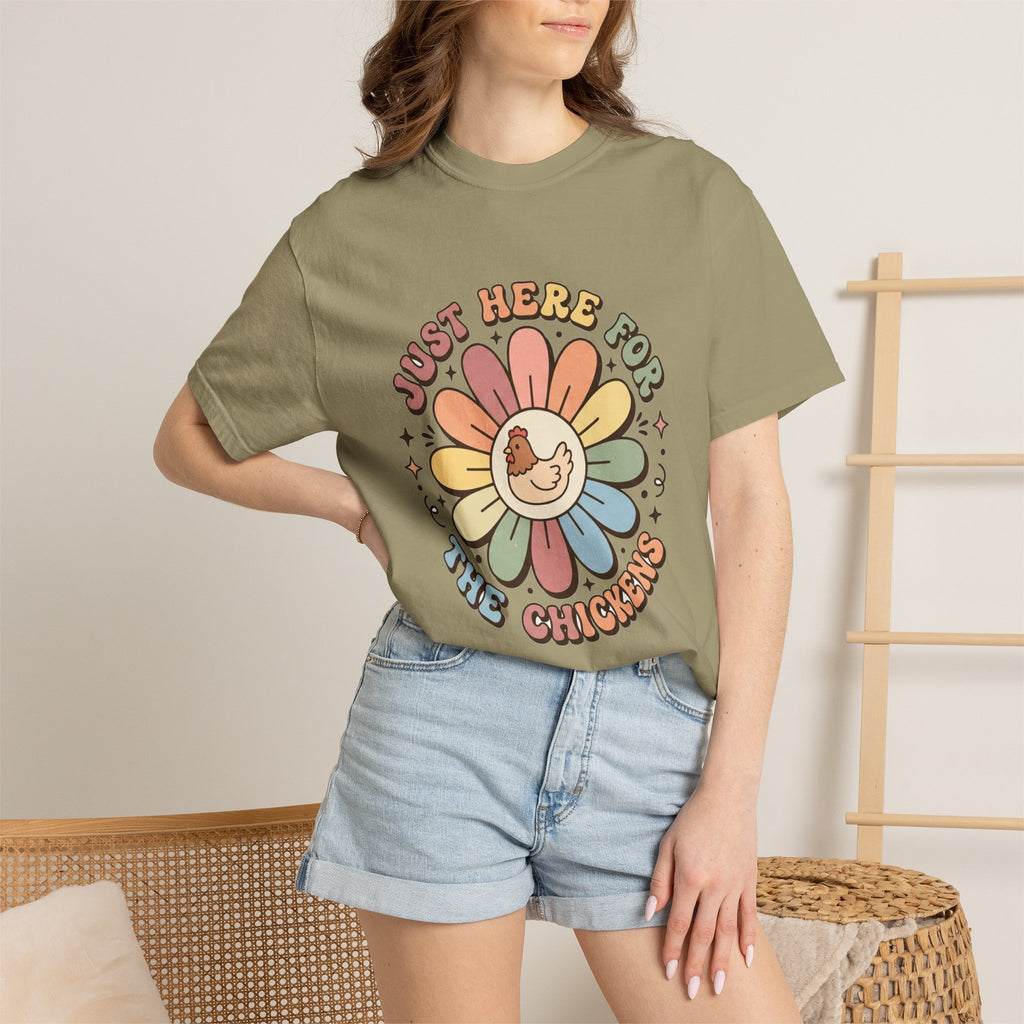 Just Here for the Chickens | Retro Comfort Colors Tee