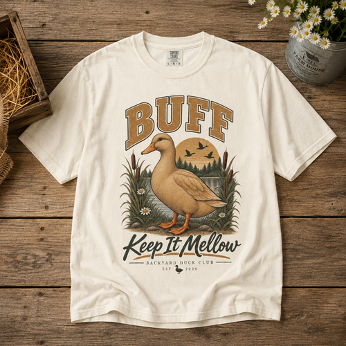 Buff Backyard Duck Club tabletop mockup