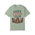 Cozy Coop Club graphic t-shirt for backyard chicken keepers