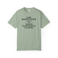 Low Maintenance Girl, High Maintenance Flock graphic t-shirt for backyard flock lovers