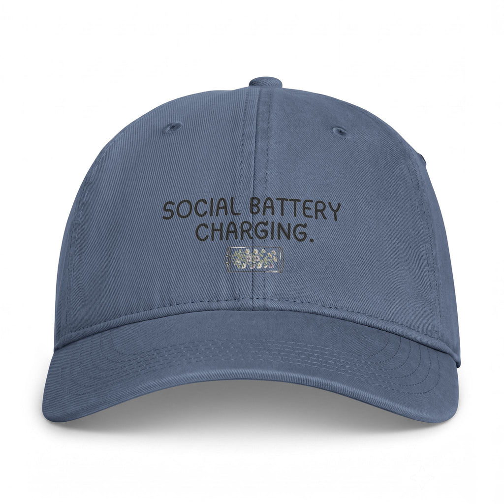 Social Battery Charging embroidered hat for backyard flock lovers