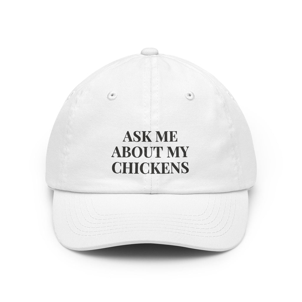 Ask Me About My Chickens embroidered hat for backyard chicken keepers