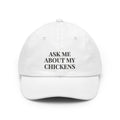 Ask Me About My Chickens embroidered hat for backyard chicken keepers