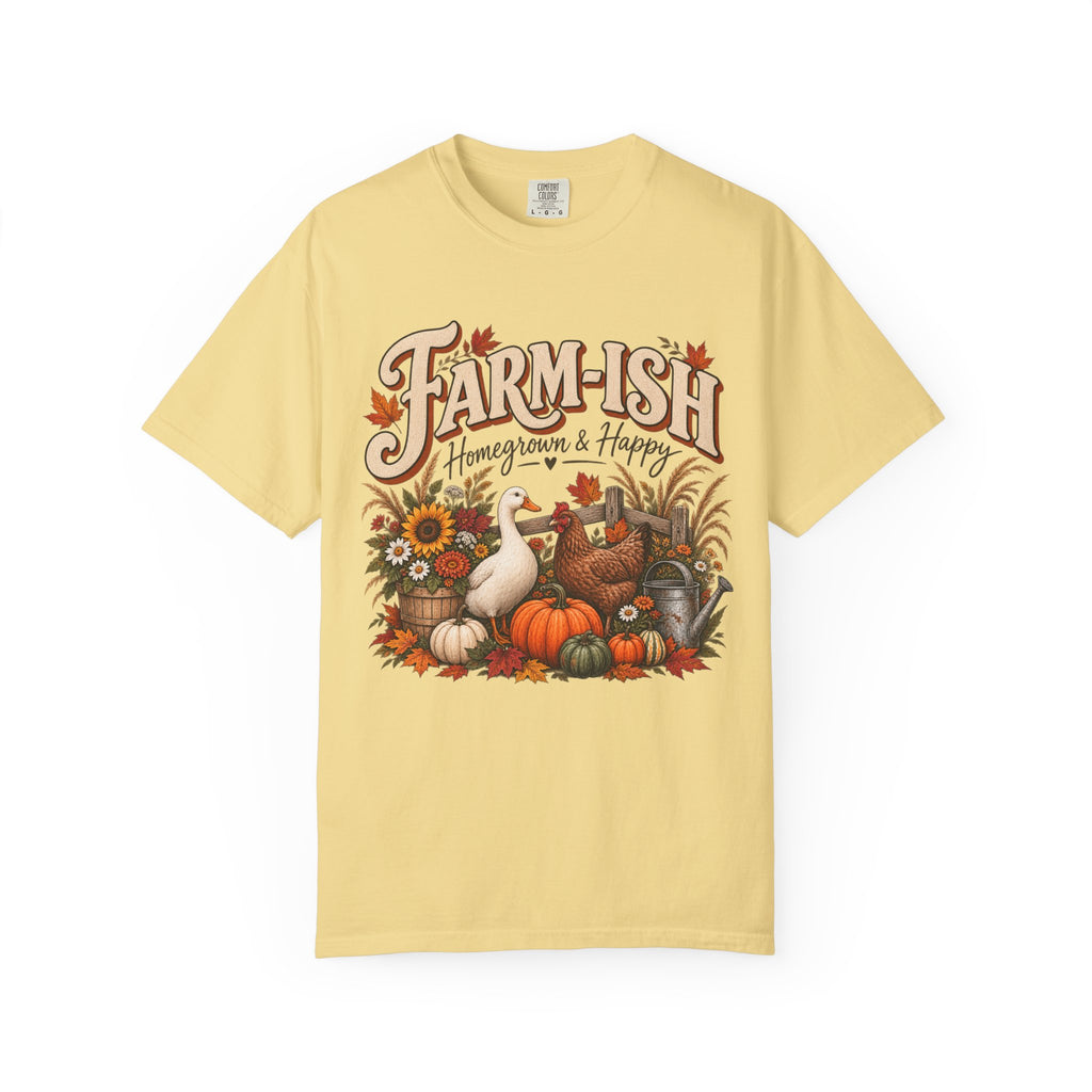 Farm-ish Fall graphic t-shirt for backyard flock lovers