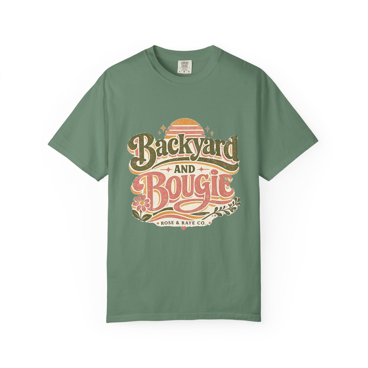 Backyard and Bougie graphic t-shirt for backyard flock lovers