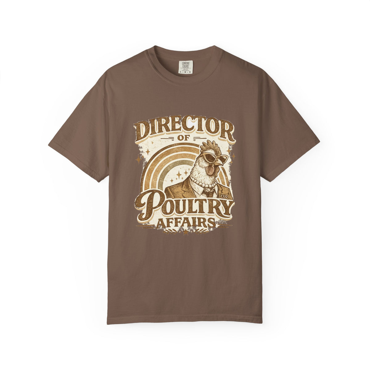 Director of Poultry Affairs graphic t-shirt for backyard chicken keepers