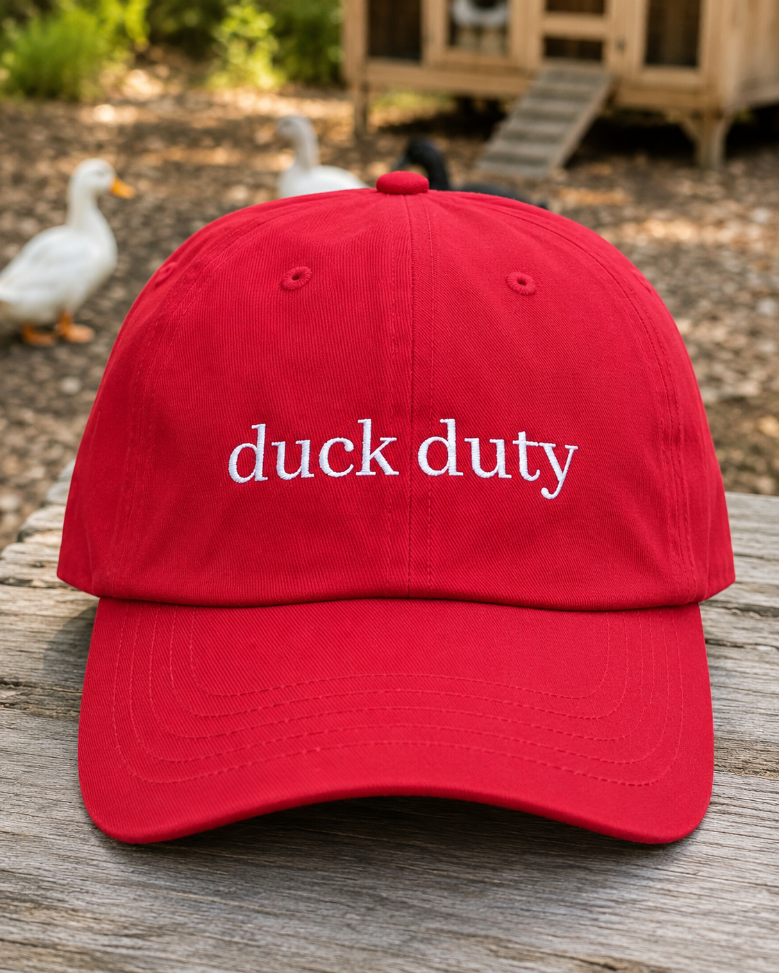 Duck Duty Embroidered embroidered hat for backyard duck keepers