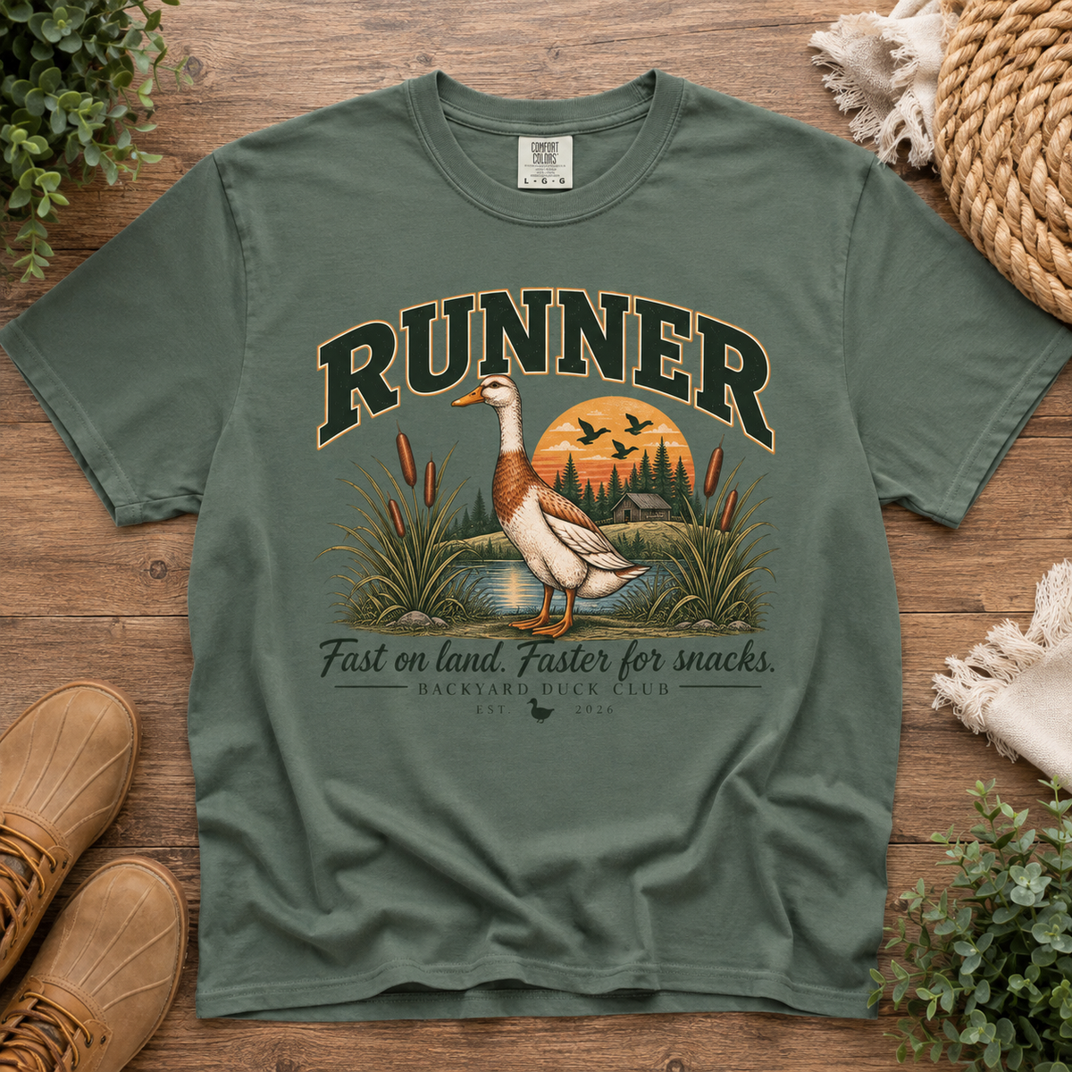 Runner Duck graphic t-shirt for backyard duck keepers