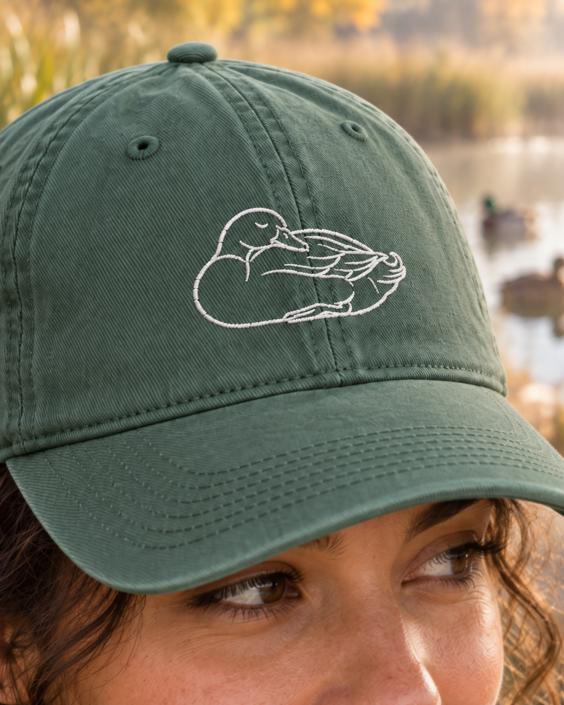 Duck Embroidered Dad Hat — Washed Cotton Duck Cap for Duck Lovers