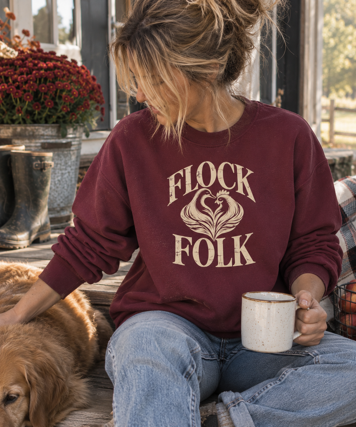 Flock Folk Crewneck Sweatshirt | Chicken & Duck Keeper Sweatshirt
