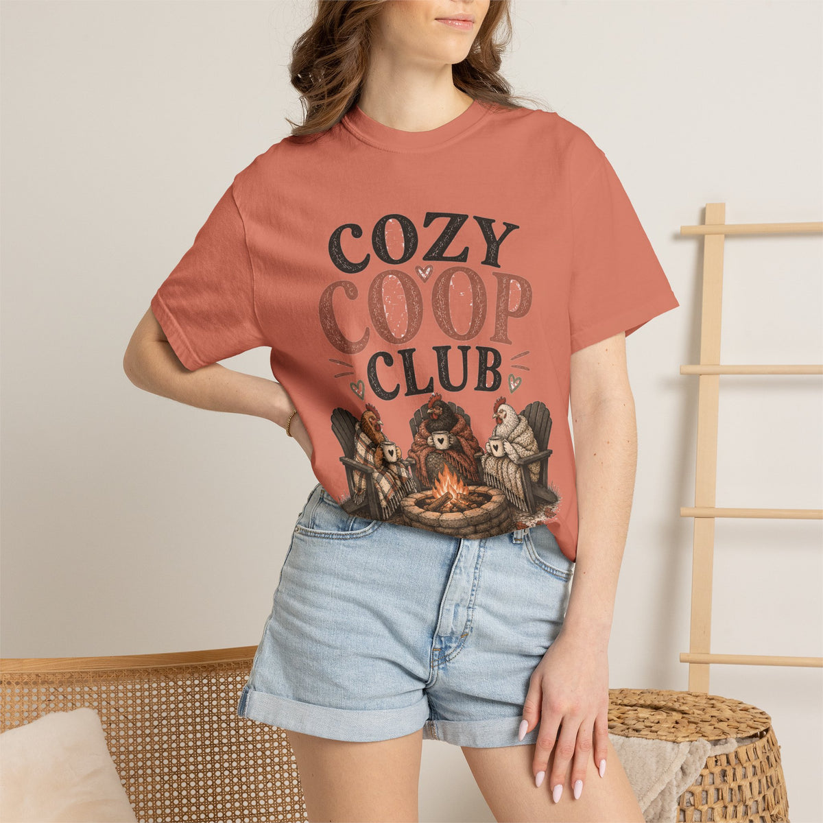 Cozy Coop Club graphic t-shirt for backyard chicken keepers