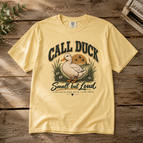 Call Duck Backyard Duck Club tabletop mockup