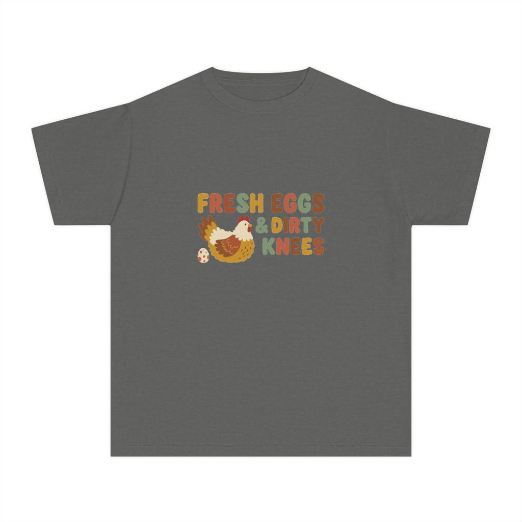 Fresh Eggs and Dirty Knees | Kids Comfort Colors Tee