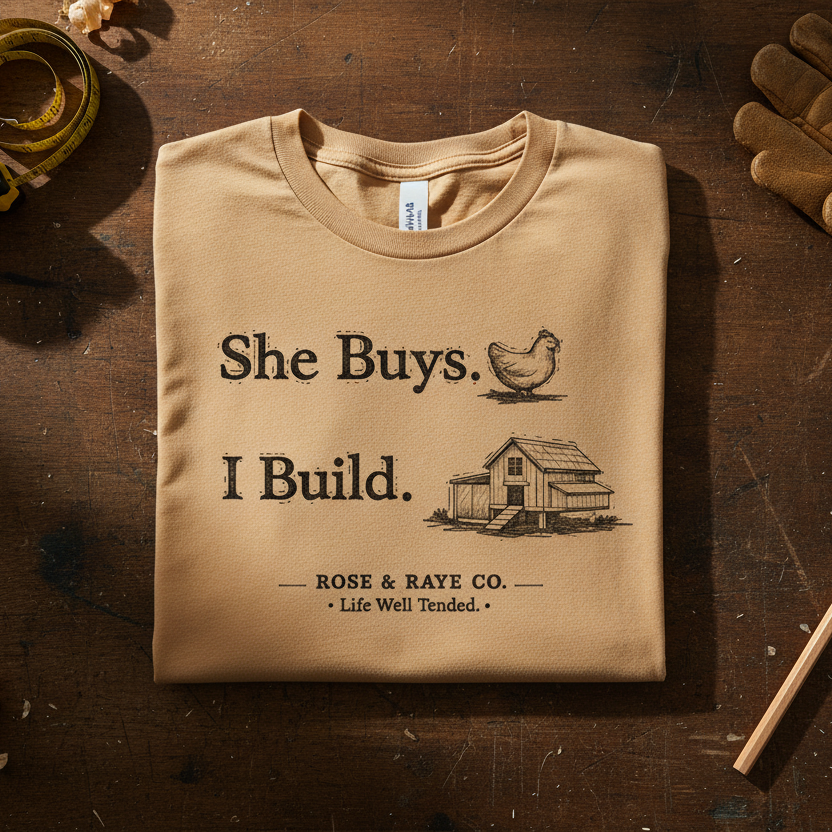 She Buys, I Build | Garment-Dyed Tee