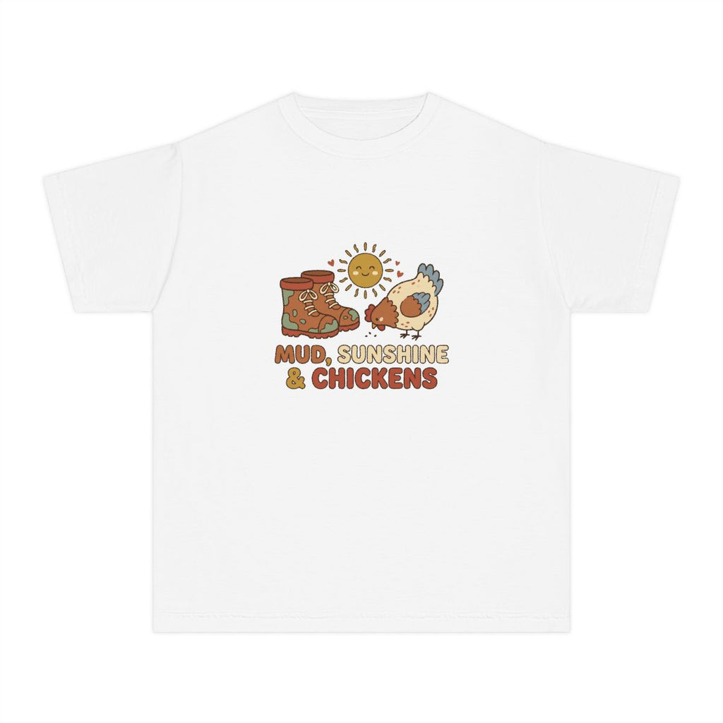Mud Sunshine and Chickens | Kids Comfort Colors Tee