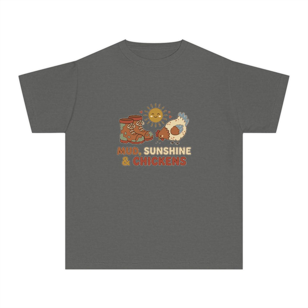 Mud Sunshine and Chickens | Kids Comfort Colors Tee