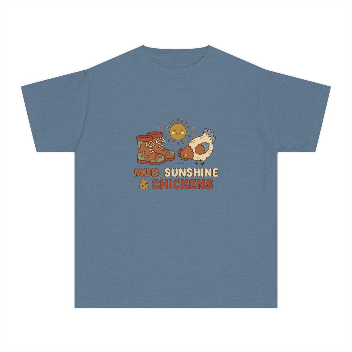 Mud Sunshine and Chickens | Kids Comfort Colors Tee