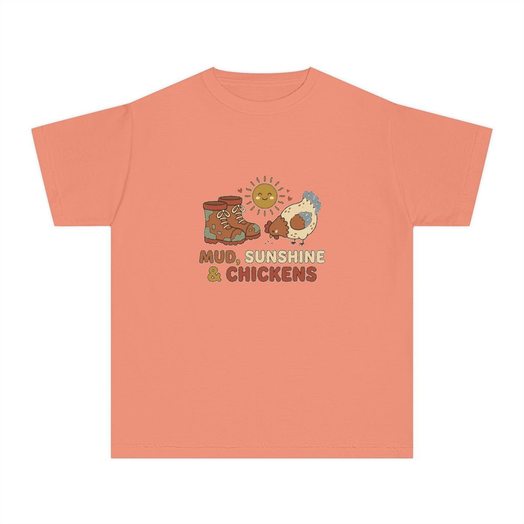 Mud Sunshine and Chickens | Kids Comfort Colors Tee