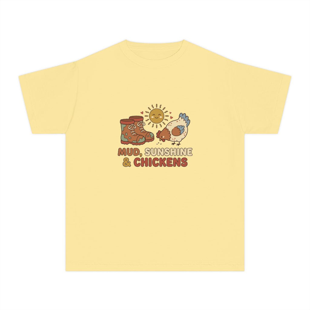 Mud Sunshine and Chickens | Kids Comfort Colors Tee