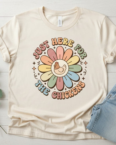 Just Here for the Chickens | Retro Comfort Colors Tee