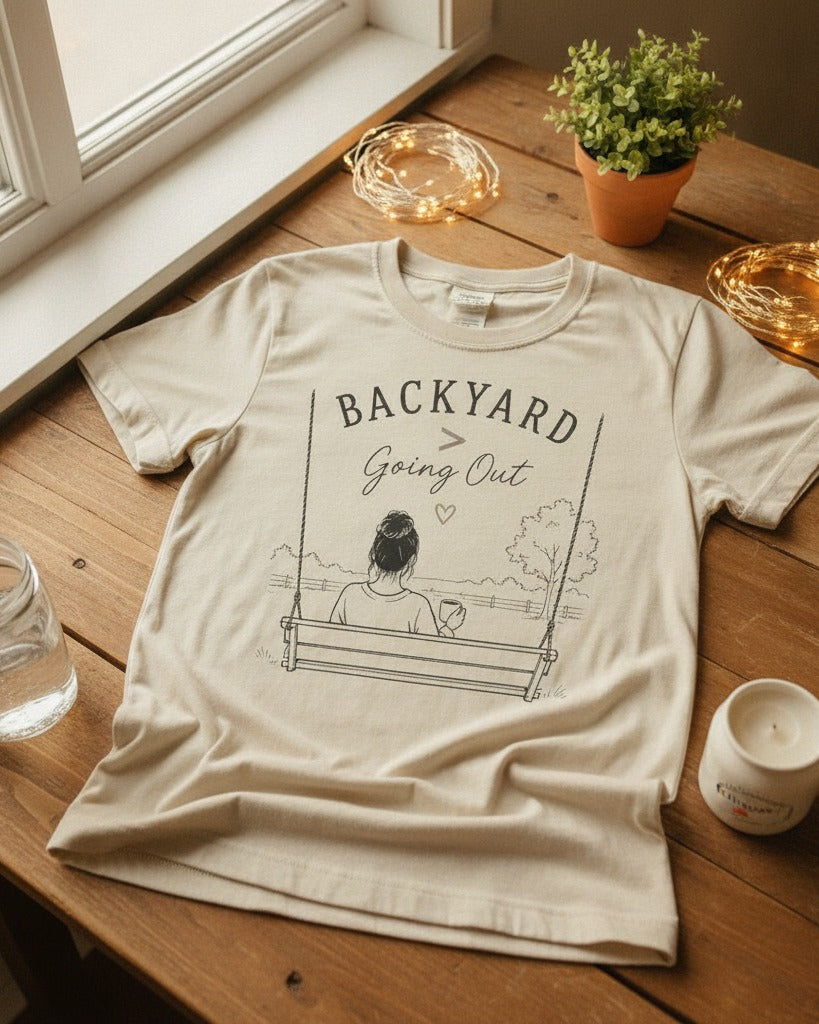 Backyard > Going Out — Funny Homebody Tee