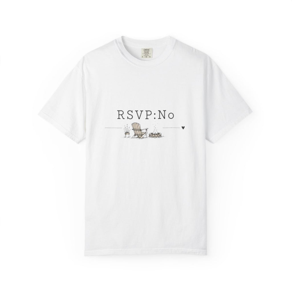 RSVP: No T-Shirt — Funny Introvert Graphic Tee with Lounge Cat Design