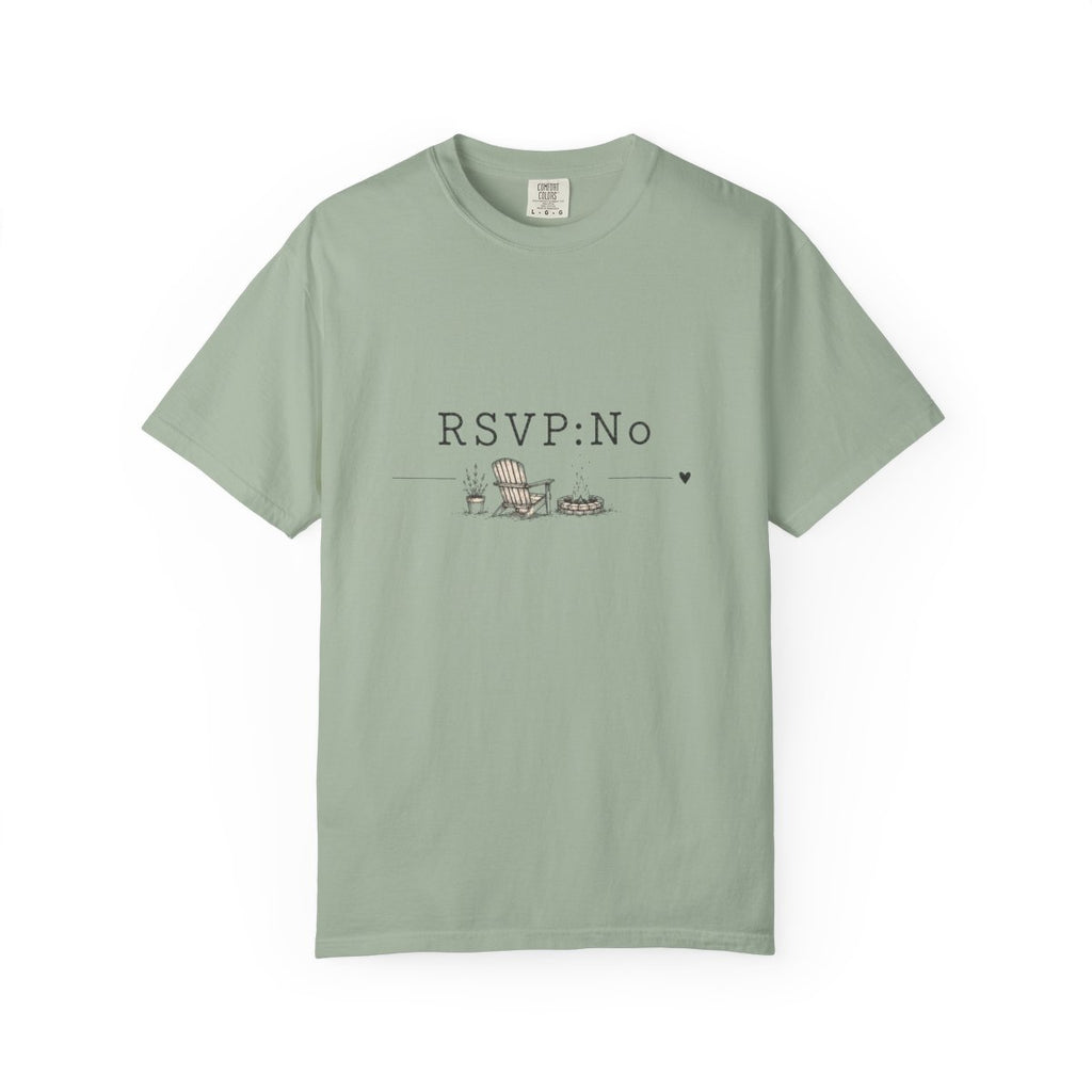 RSVP: No T-Shirt — Funny Introvert Graphic Tee with Lounge Cat Design
