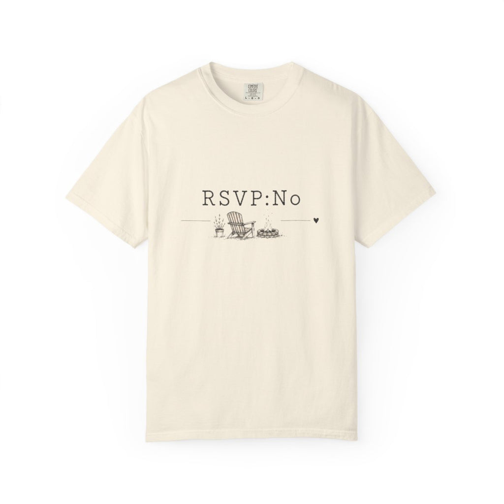 RSVP: No T-Shirt — Funny Introvert Graphic Tee with Lounge Cat Design