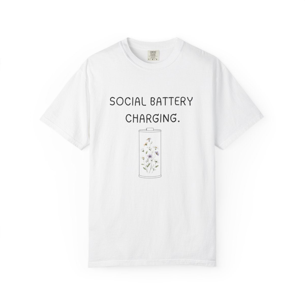 Social Battery Charging T-Shirt — Cute Recharge Phone Graphic Tee