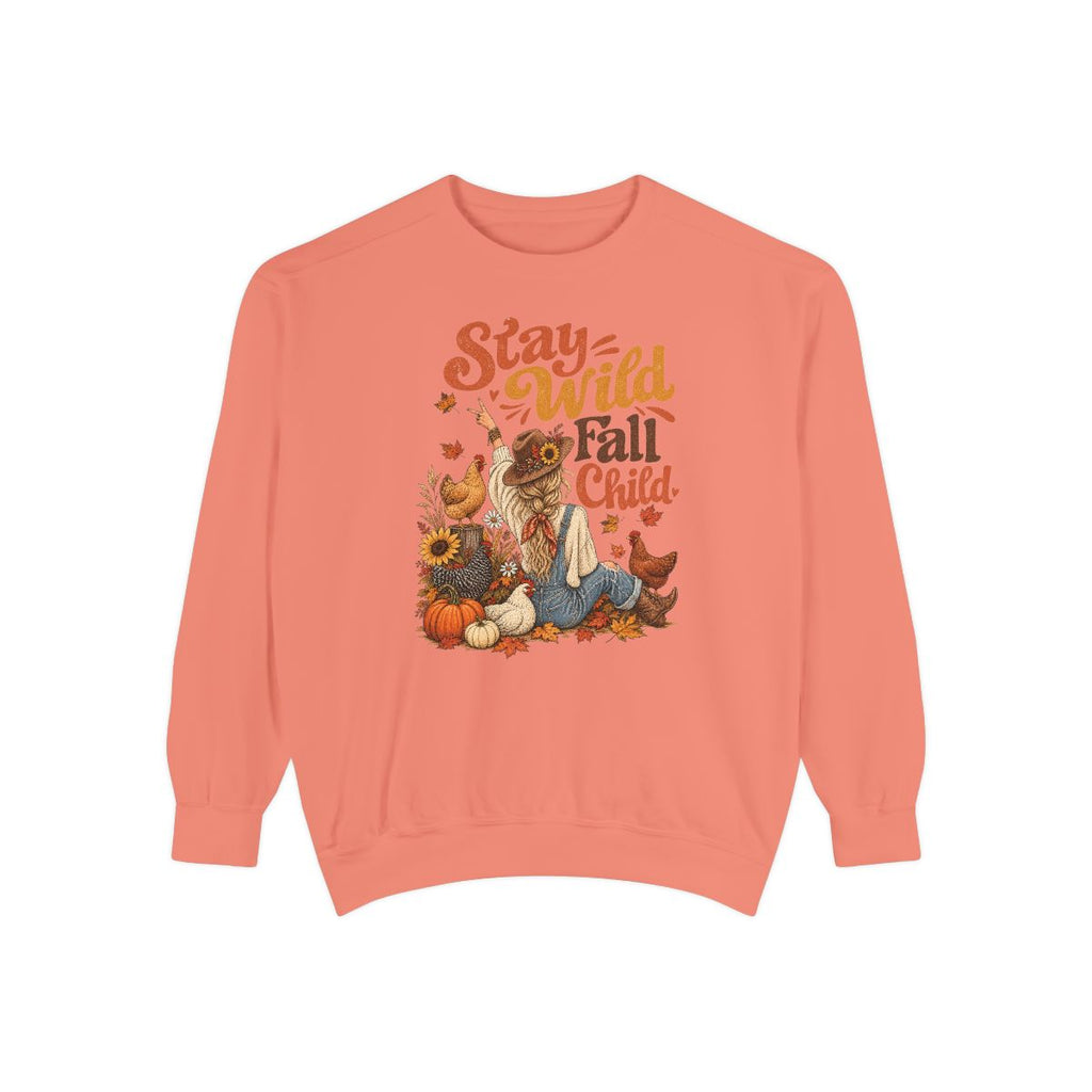 Stay Wild Fall Child boho autumn chicken crewneck sweatshirt