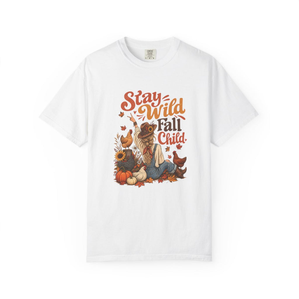 Stay Wild Fall Child boho autumn chicken tee