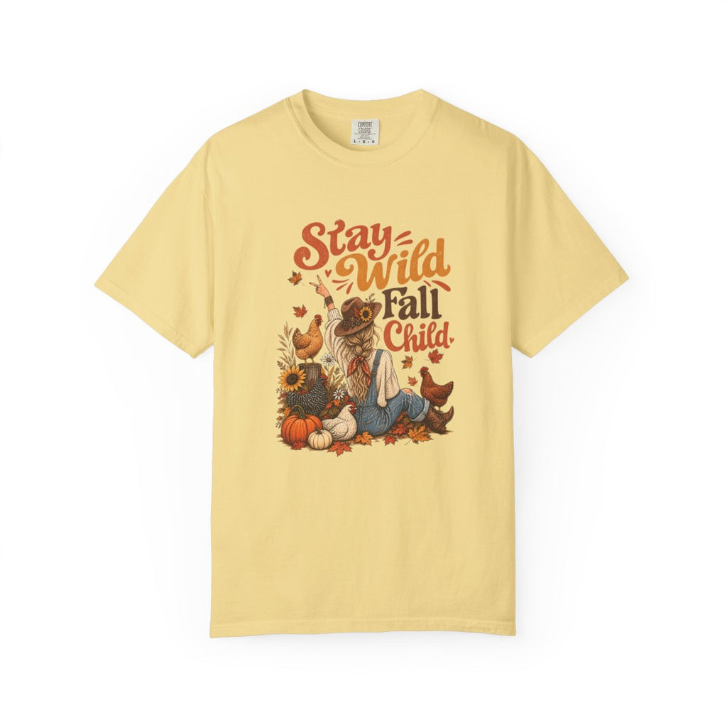 Stay Wild Fall Child boho autumn chicken tee