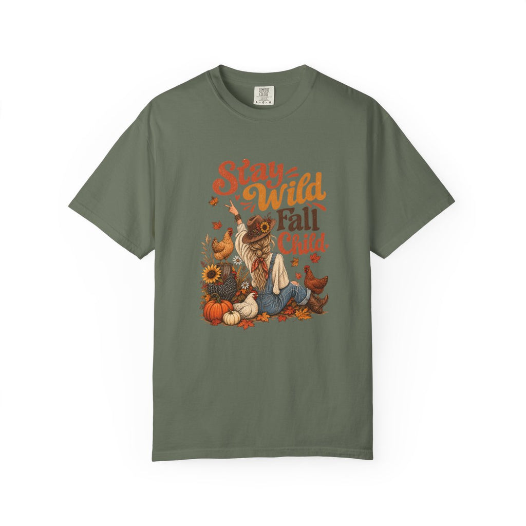 Stay Wild Fall Child boho autumn chicken tee