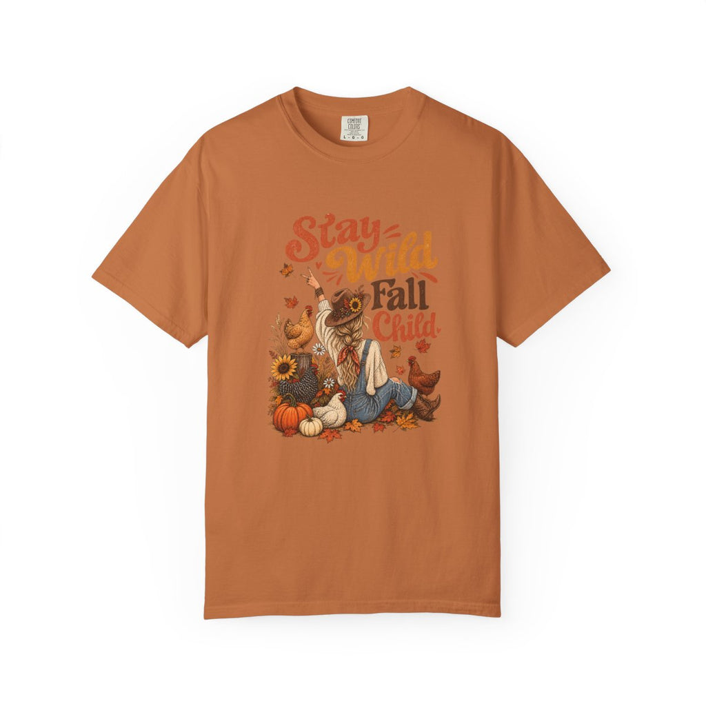 Stay Wild Fall Child boho autumn chicken tee