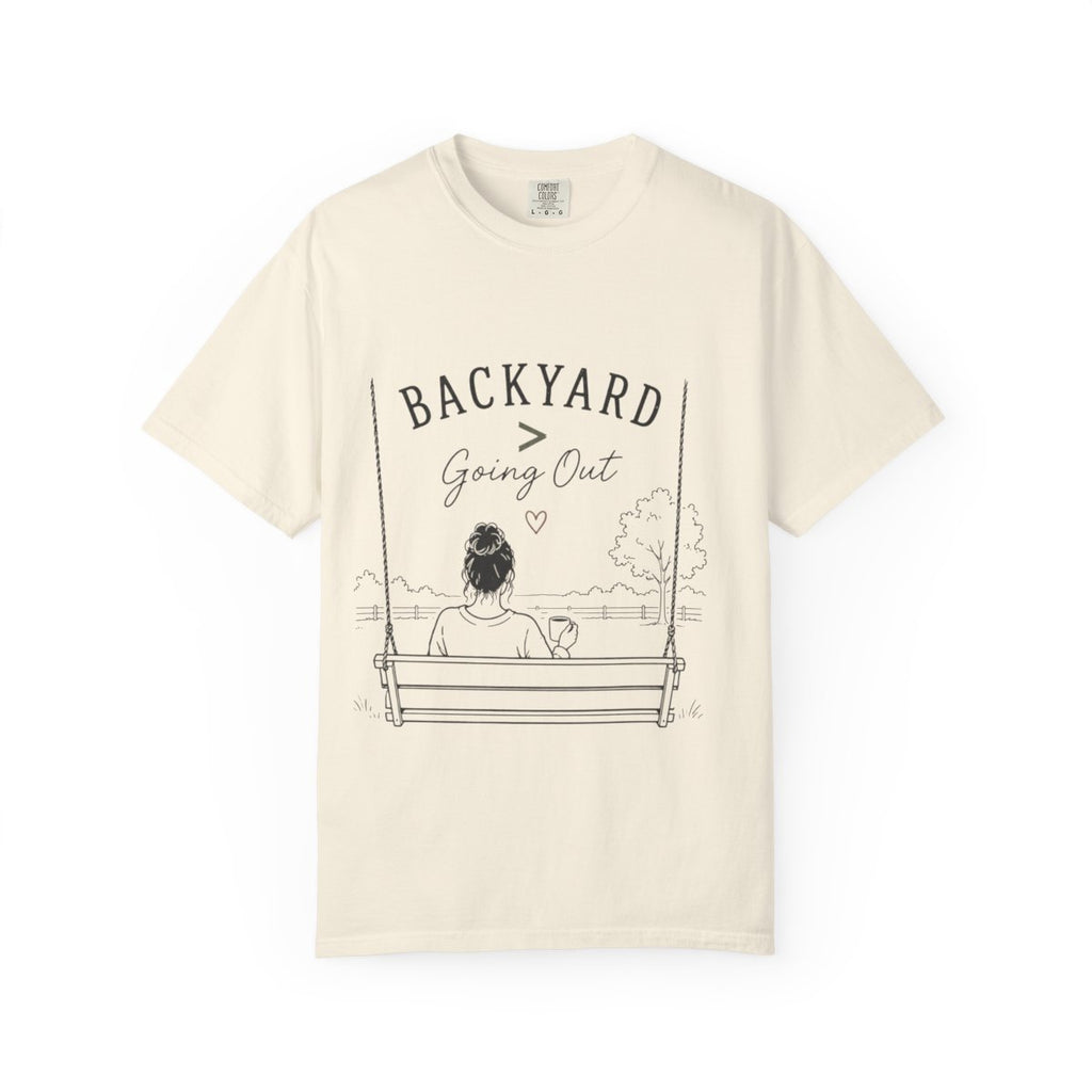 T-Shirt — “Backyard Going Out” Swing Graphic Tee
