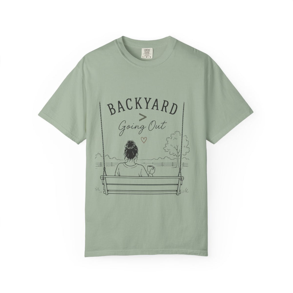 T-Shirt — “Backyard Going Out” Swing Graphic Tee