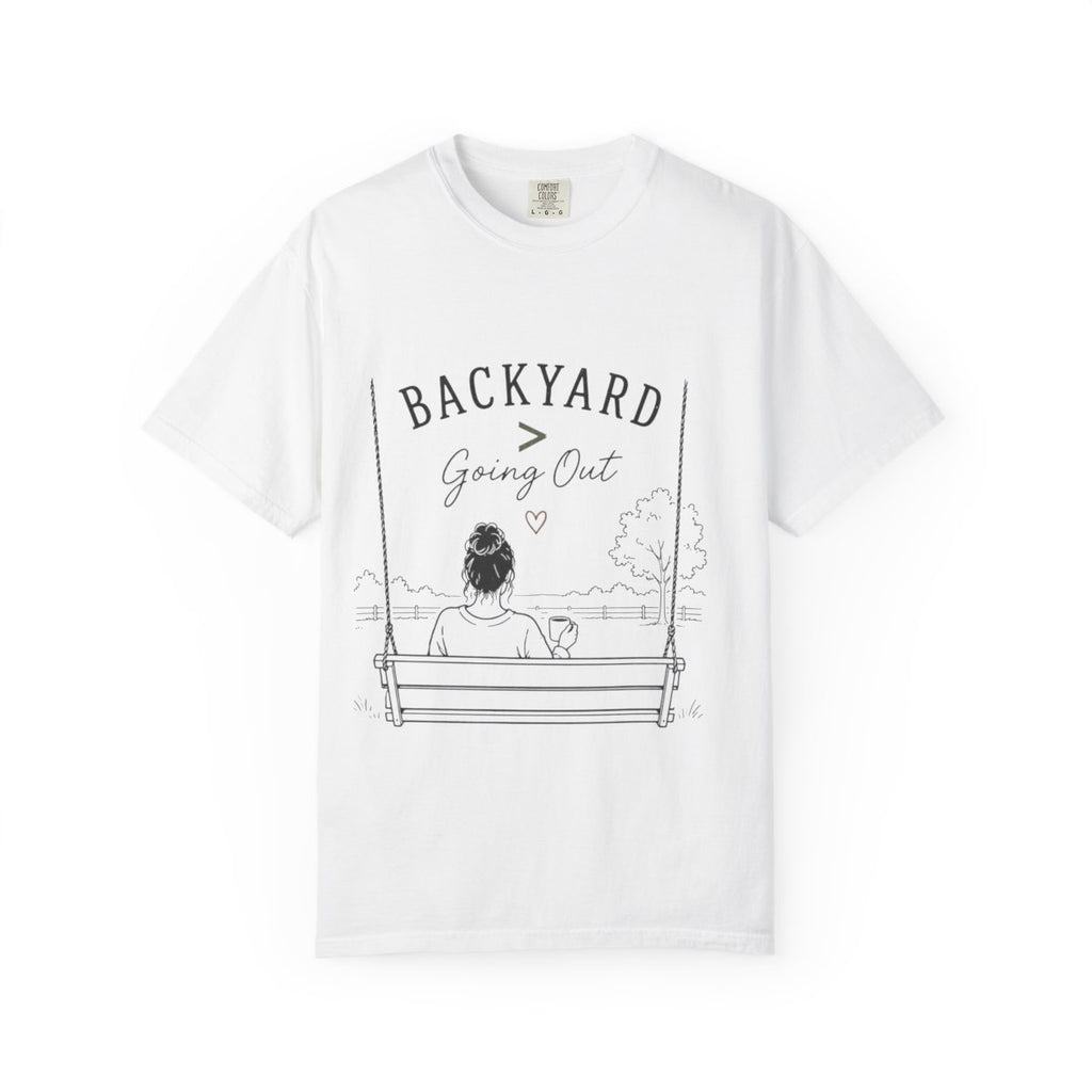 T-Shirt — “Backyard Going Out” Swing Graphic Tee
