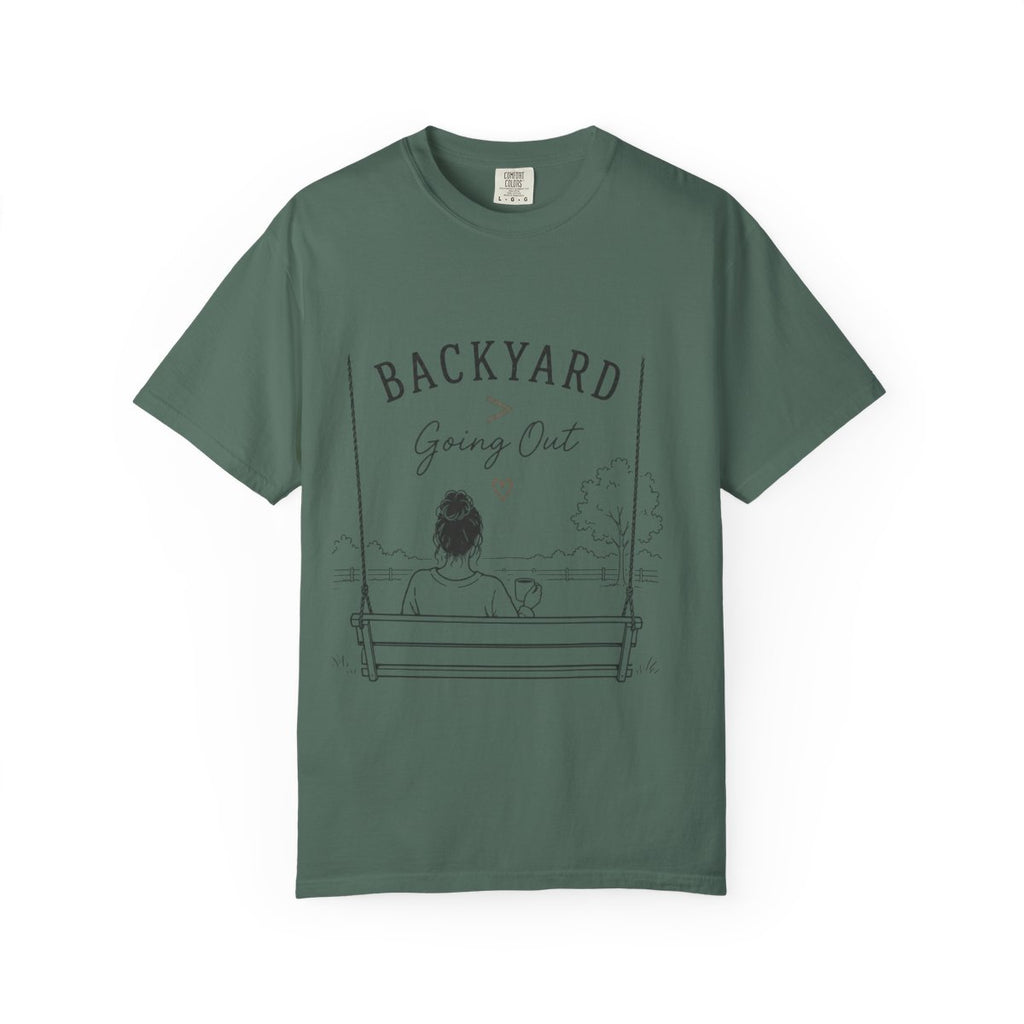 T-Shirt — “Backyard Going Out” Swing Graphic Tee