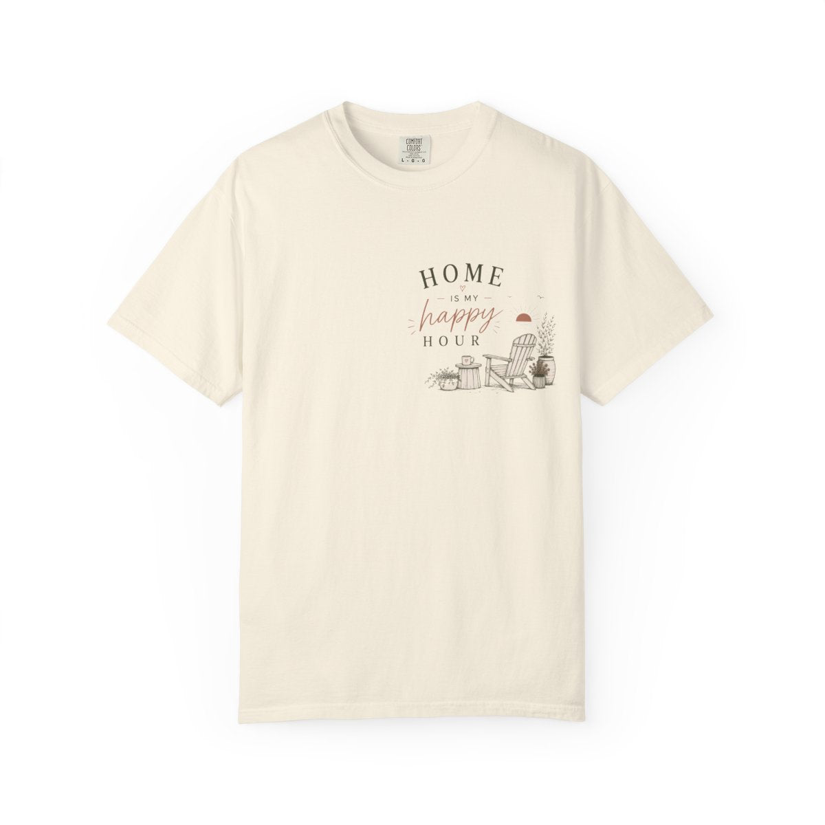 T-Shirt — "Home Happy Hour" Cozy Coastal Graphic Tee