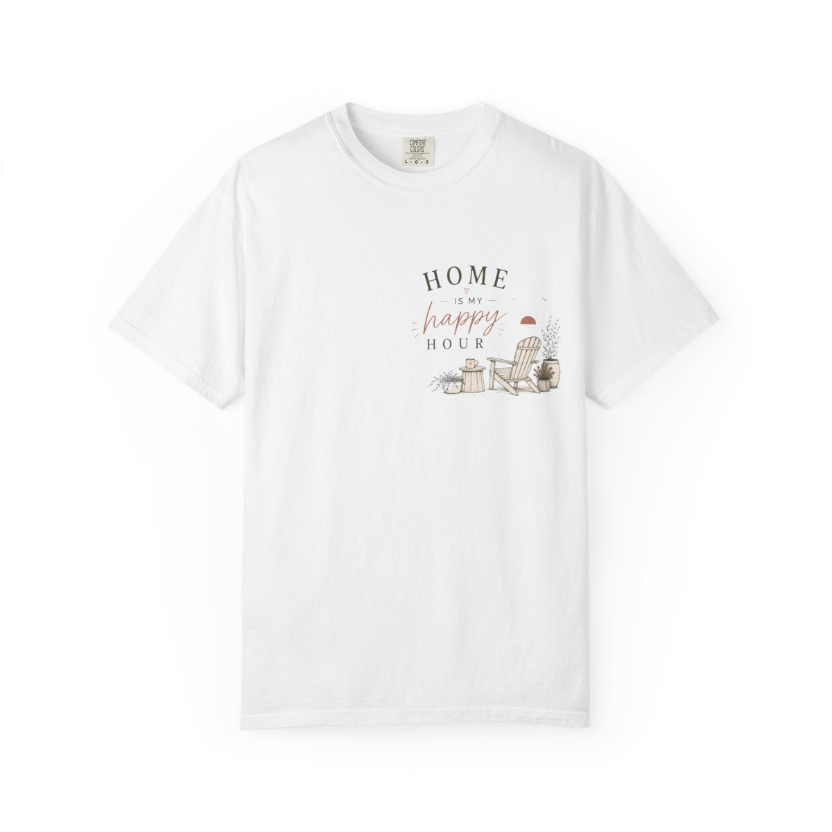 T-Shirt — "Home Happy Hour" Cozy Coastal Graphic Tee